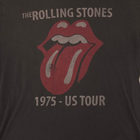 The Rolling Stones 1975 US Tour Band Crew Neck T Shirt Mens Size L Black - Picture 4 of 9